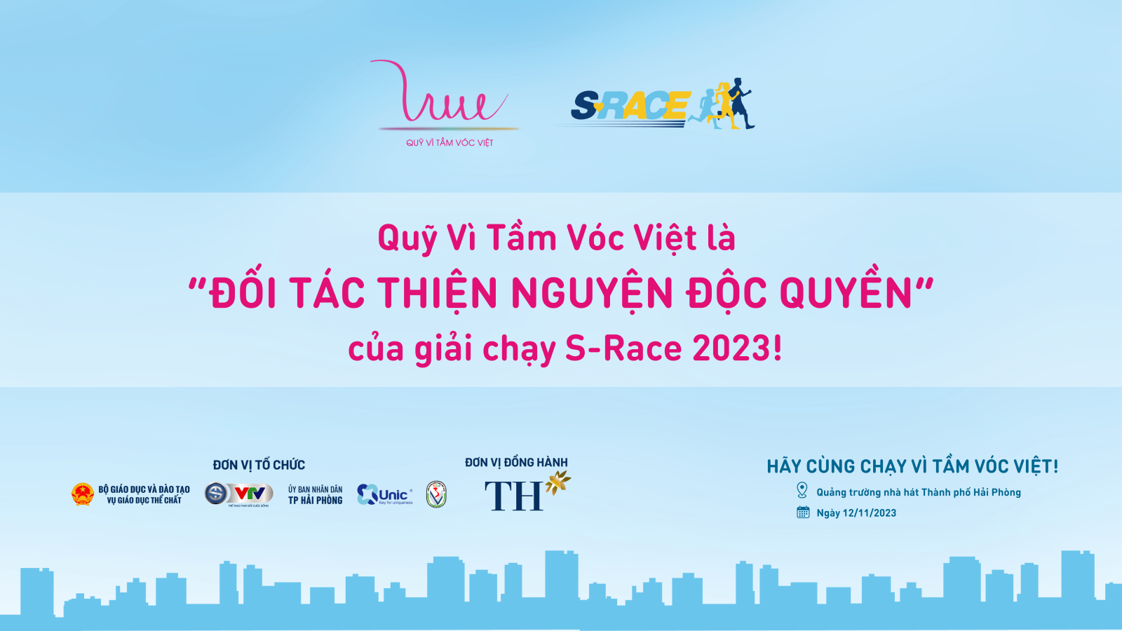 Quỹ Vì Tầm Vóc Việt trở thành "Đối tác thiện nguyện" độc quyền của Giải chạy S-Race 2023